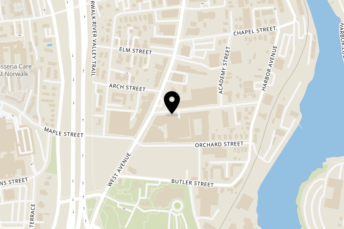 Map showing the location of Haruki on 515 West Ave e in Norwalk